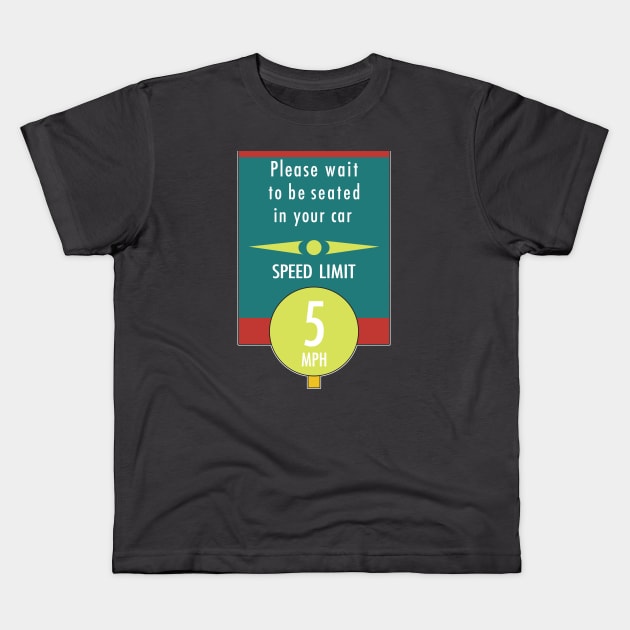 Sci-Fi "Please wait to be seated in your car" Kids T-Shirt by Hou-tee-ni Designs